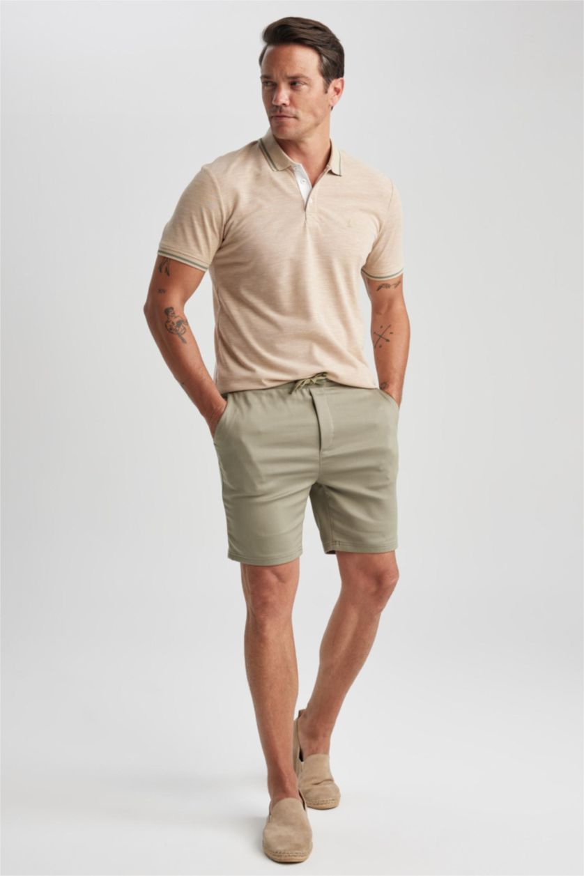 MAN Beige Regular Fit Polo Collar Pique Polo T-Shirt