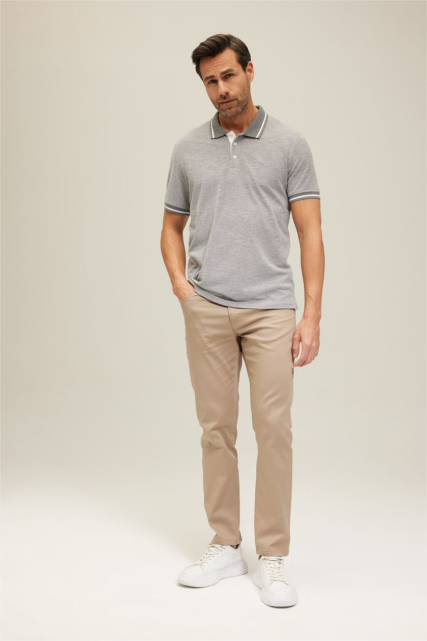 MAN Grey Elder Relax Fit Polo Neck Short Sleeve T-Shirt