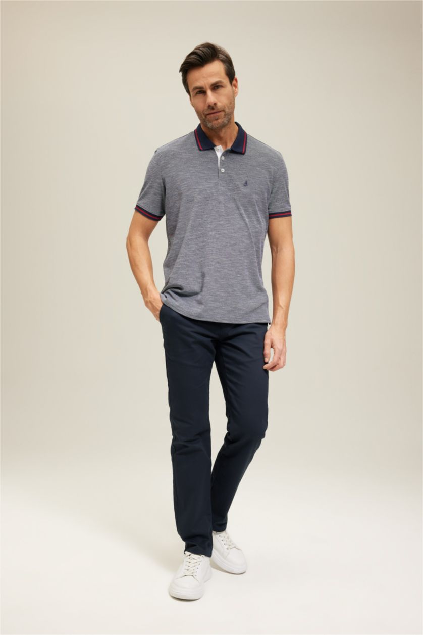MAN NAVY Regular Fit Pique Short Sleeve Polo T-Shirt