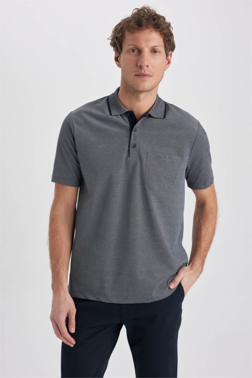 MAN NAVY Regular Fit Polo Neck Polo T-Shirt