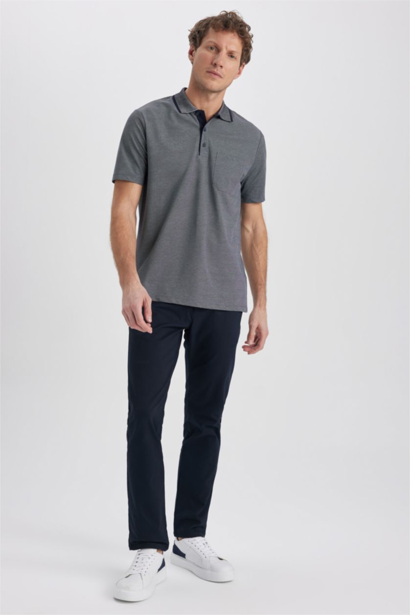MAN NAVY Regular Fit Polo Neck Polo T-Shirt