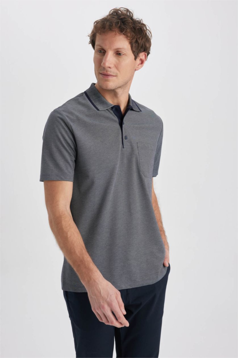 MAN NAVY Regular Fit Polo Neck Polo T-Shirt