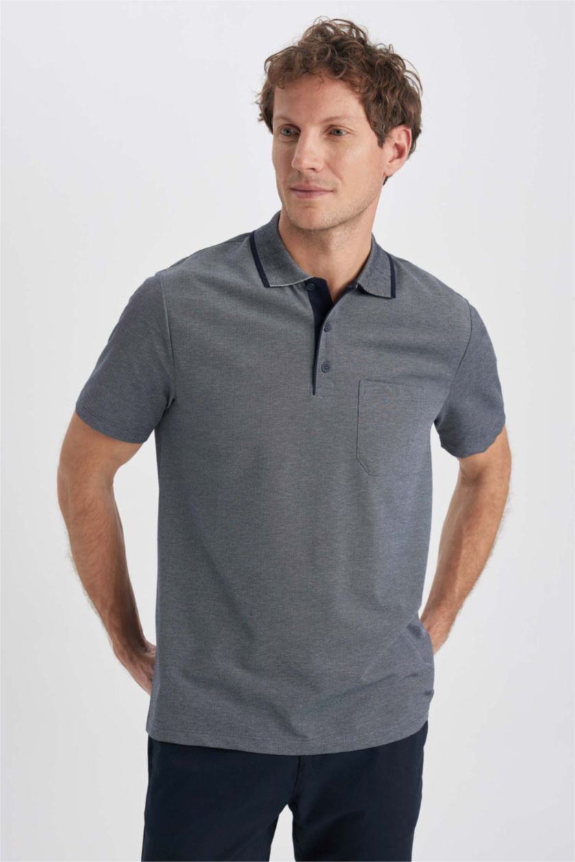 MAN NAVY Regular Fit Polo Neck Polo T-Shirt