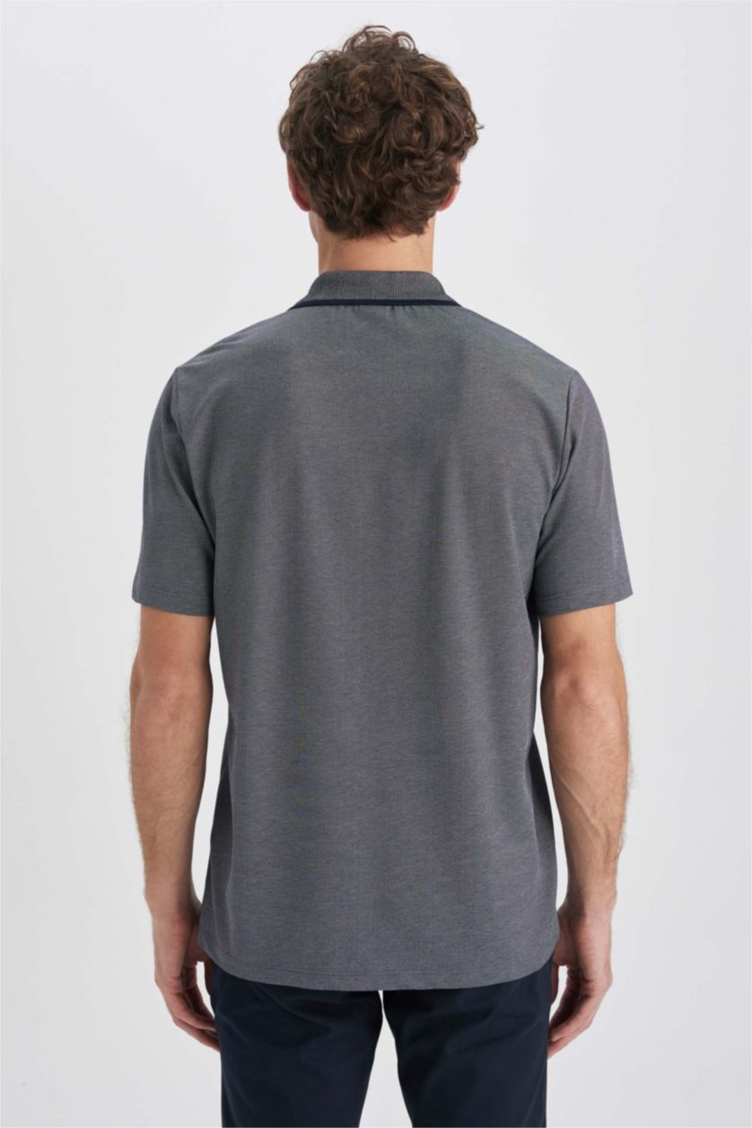 MAN NAVY Regular Fit Polo Neck Polo T-Shirt