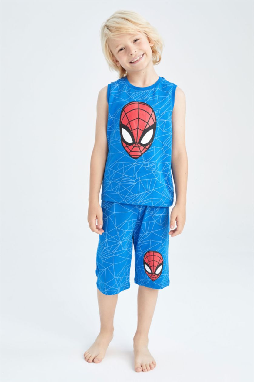 أولاد اللون الملكي بيجامة قصة عادية من سبايدرمان من قطعتين