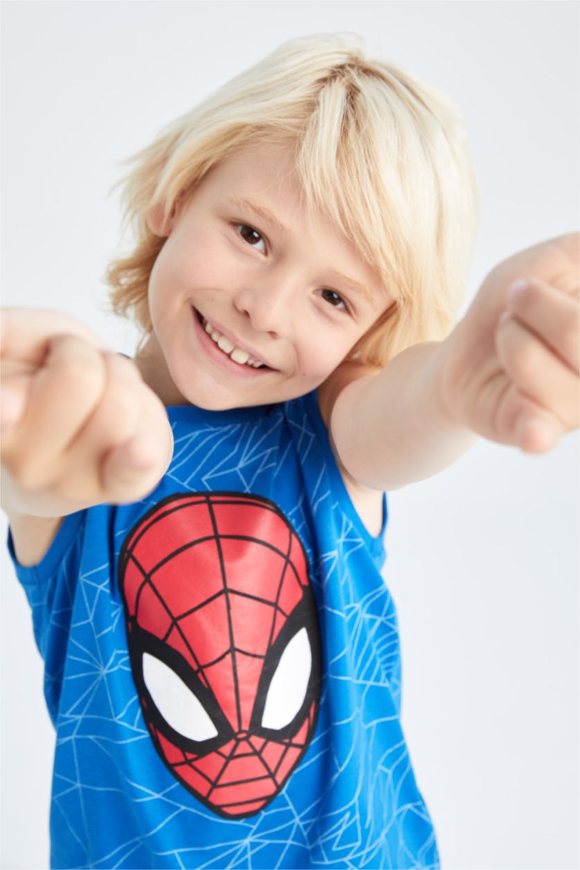 أولاد اللون الملكي بيجامة قصة عادية من سبايدرمان من قطعتين