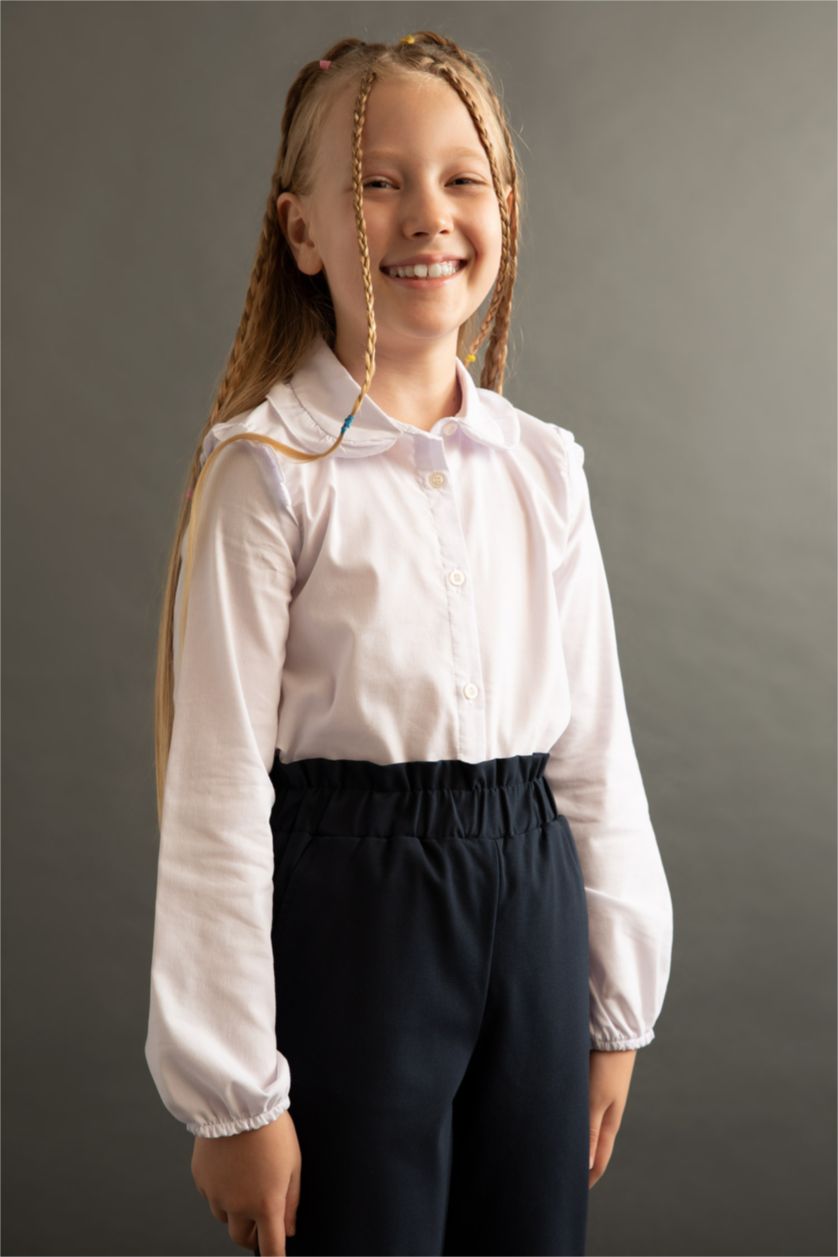 FILLES Blanc Chemises à manches longues Embellissement À volants Fille