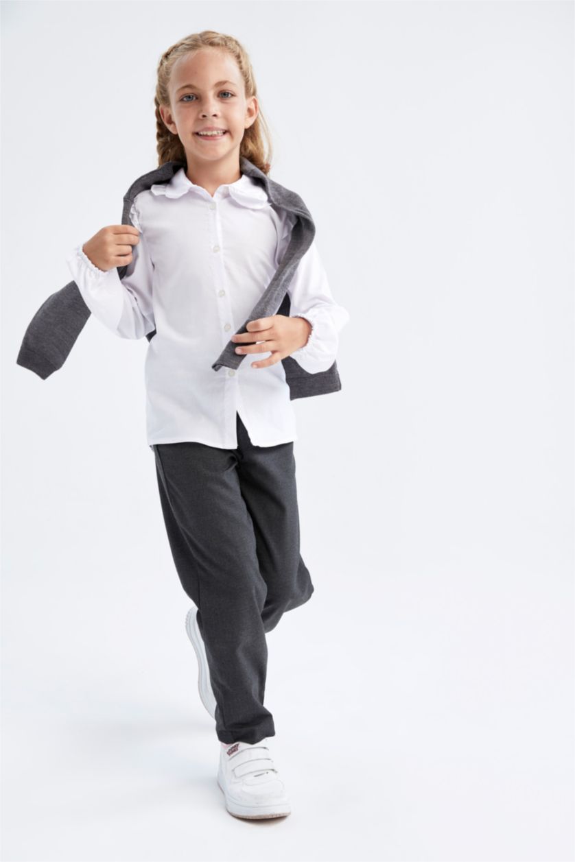 FILLES Blanc Chemises à manches longues Embellissement À volants Fille