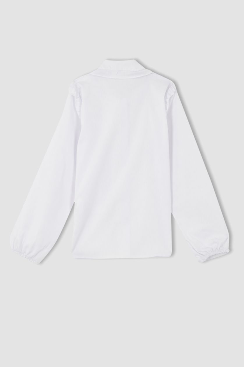 FILLES Blanc Chemises à manches longues Embellissement À volants Fille