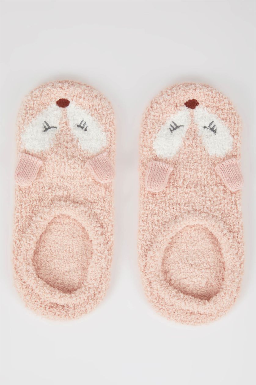 WOMAN Pink Plush Home Socks