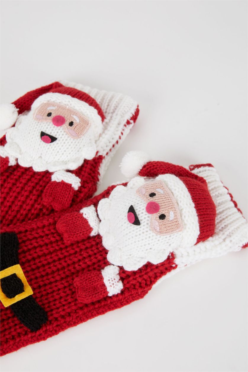 Kadın Kırmızı Kadın Akrilik Triko Ev Çorabı