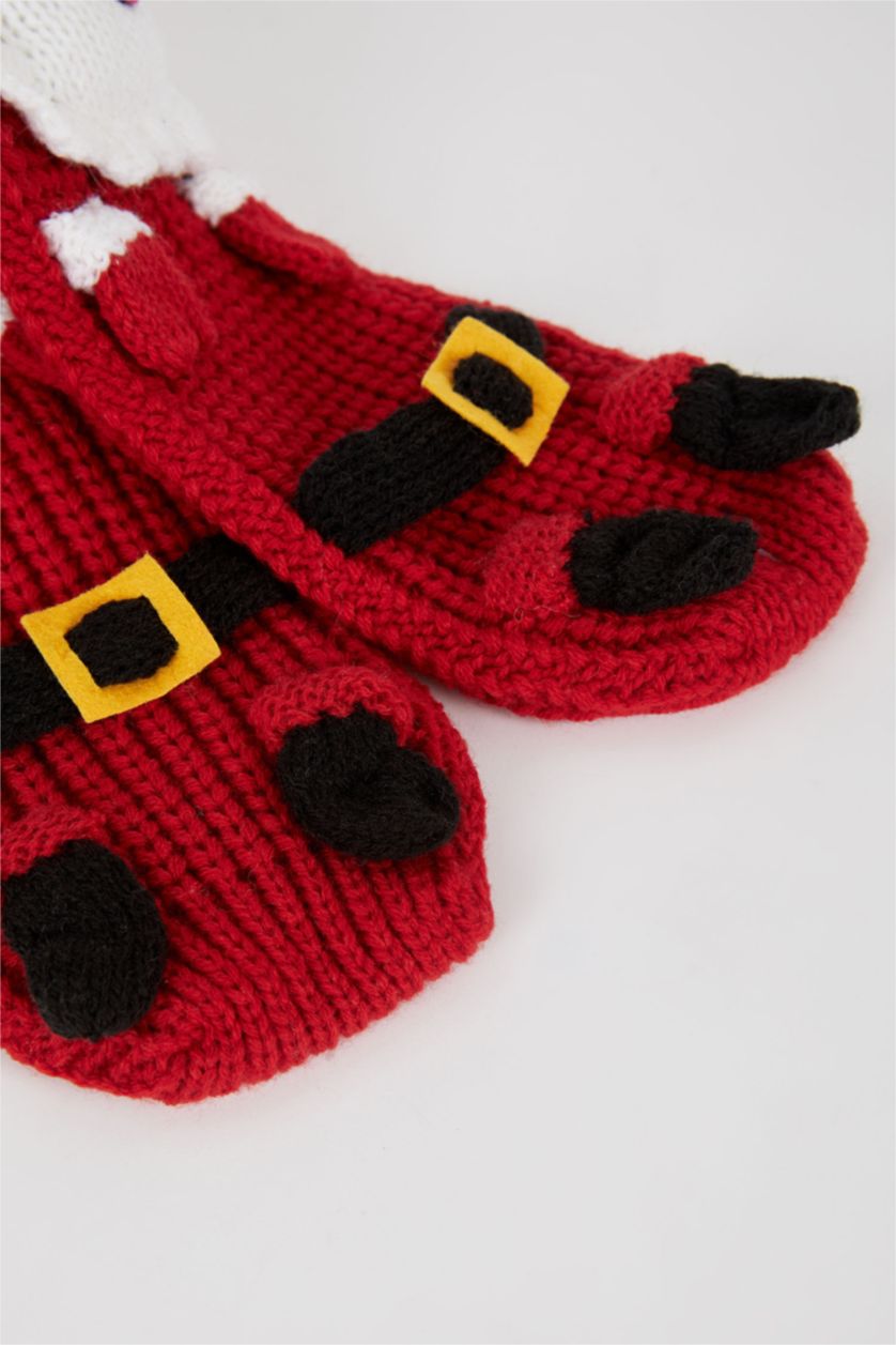 Kadın Kırmızı Kadın Akrilik Triko Ev Çorabı