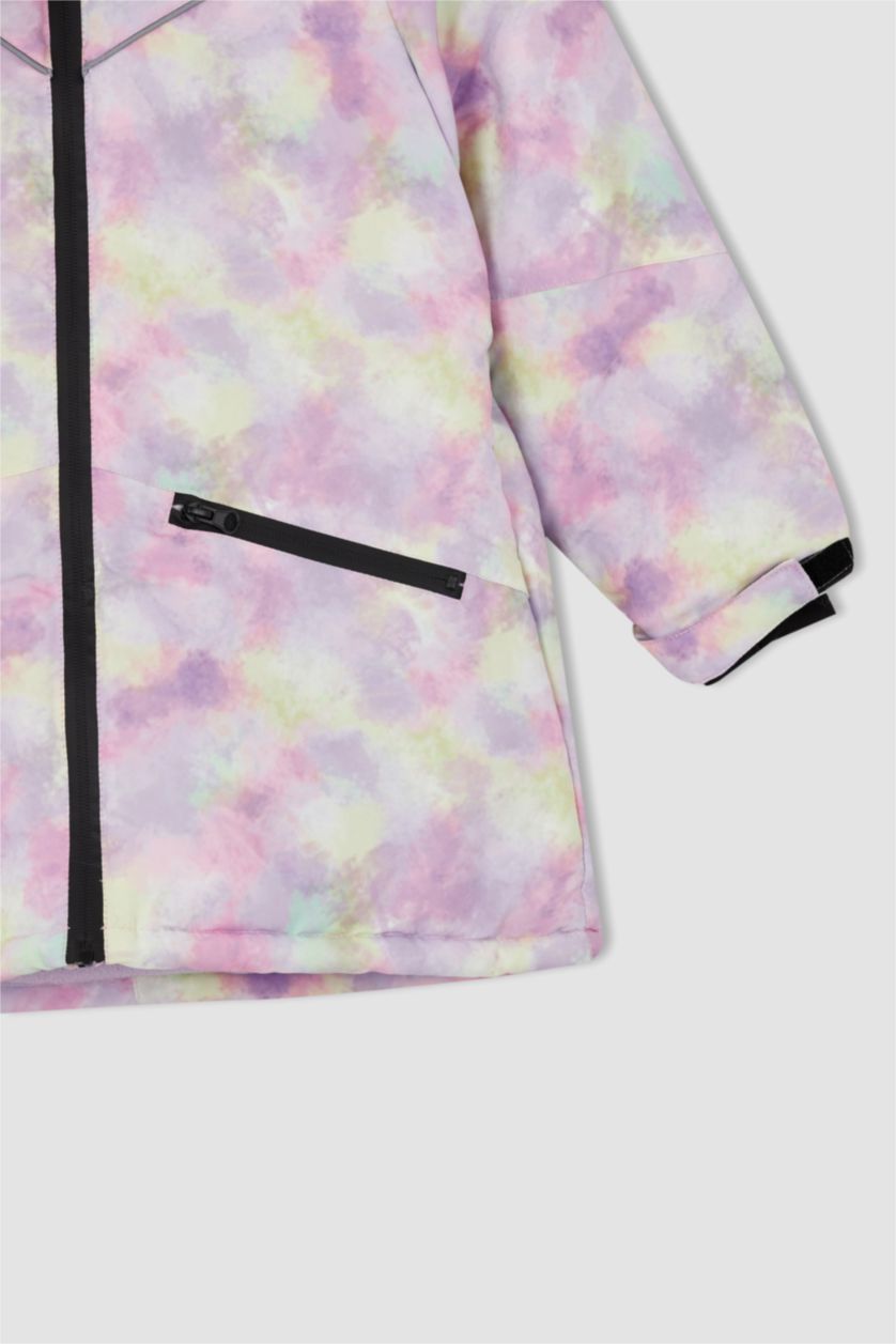 Девочки и подростки Светло-сиреневый Куртка стандартного кроя с мехом для девочек