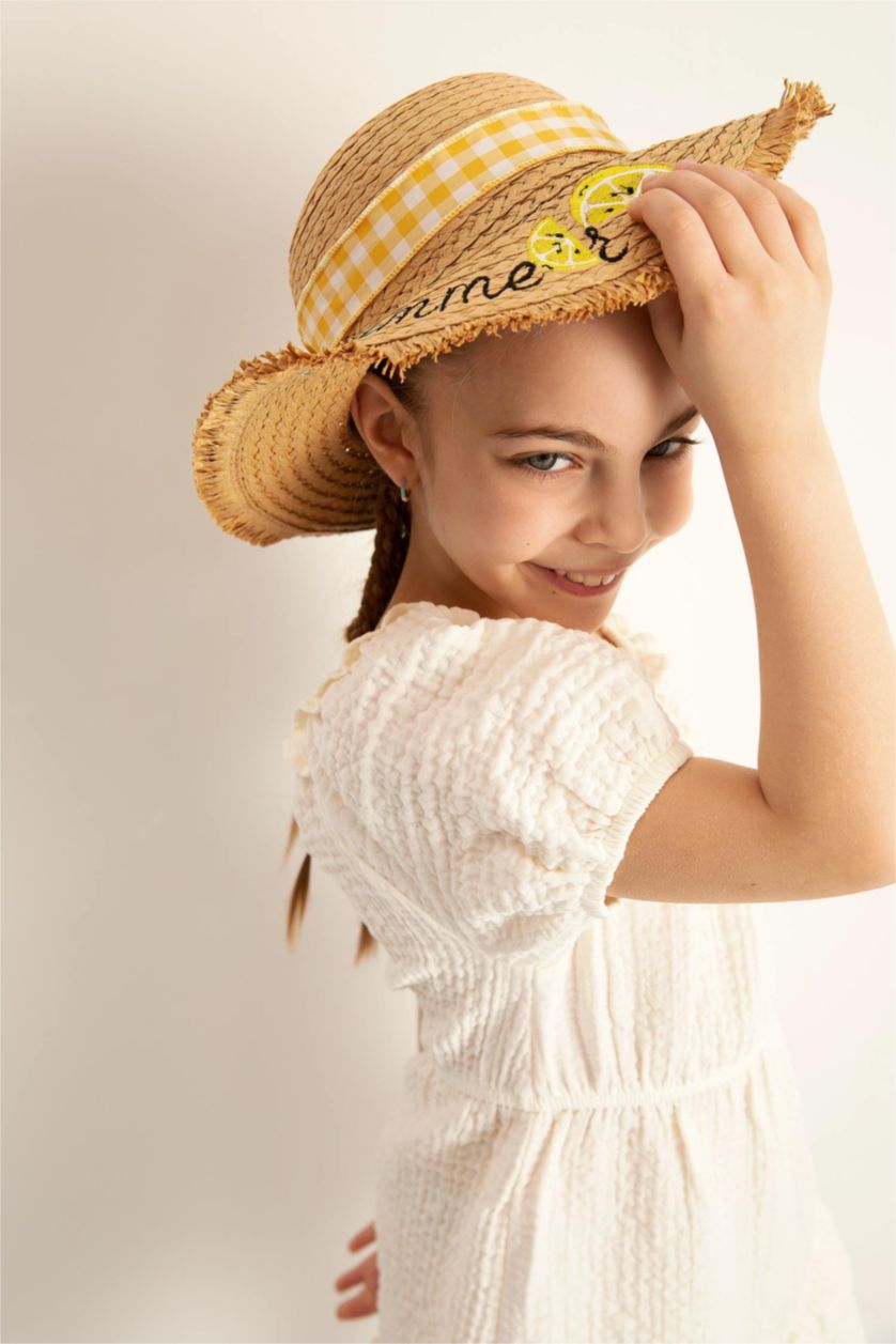 GIRLS & TEENS Sand Girl Carmen Collar Short Sleeve Cotton Dress