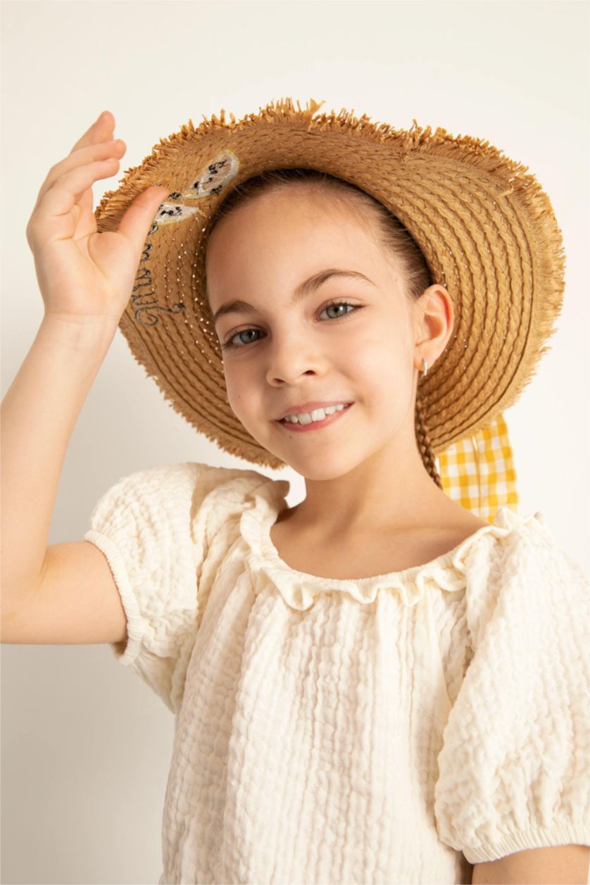 GIRLS & TEENS Sand Girl Carmen Collar Short Sleeve Cotton Dress