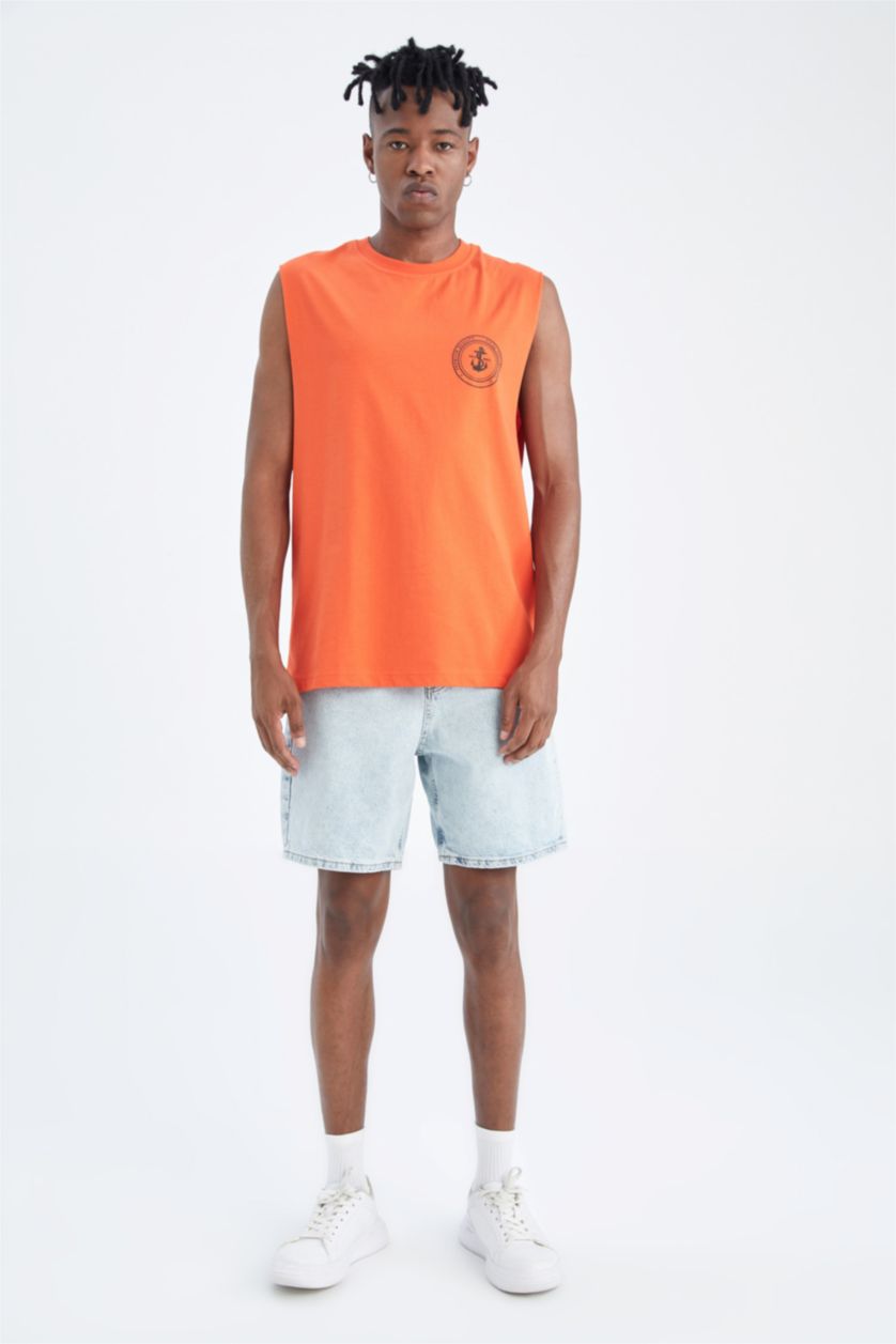 MAN Coral Boxy Fit Minimal Print Vest