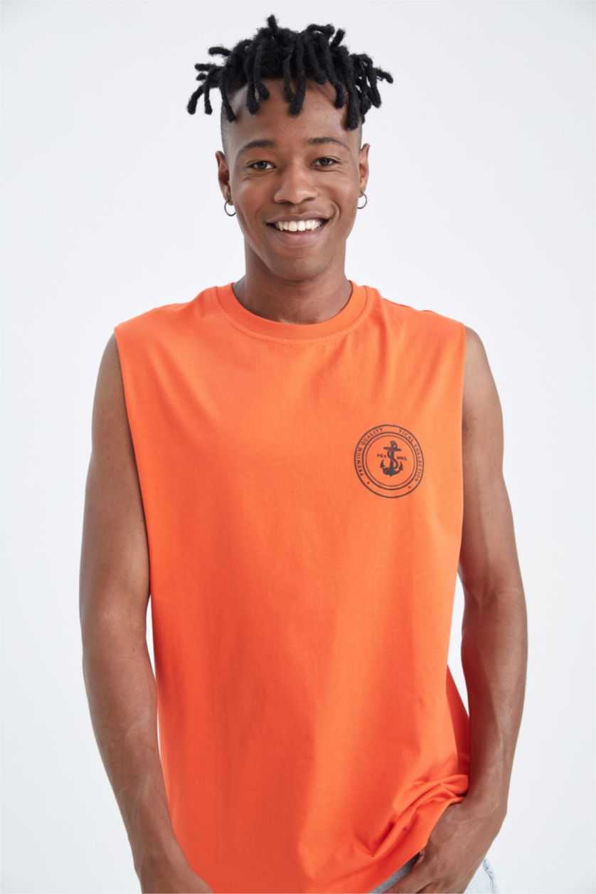 MAN Coral Boxy Fit Minimal Print Vest