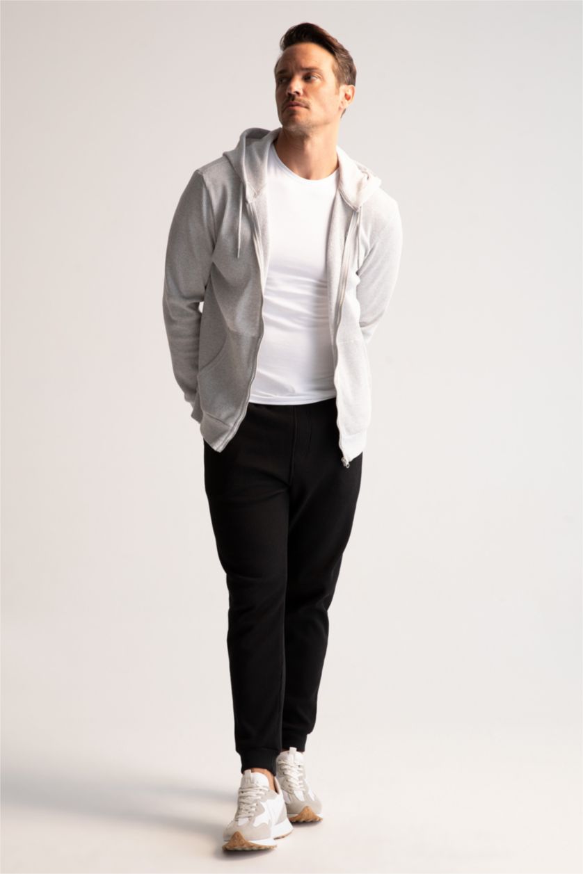 Erkek Açık Gri Melange Regular Fıt