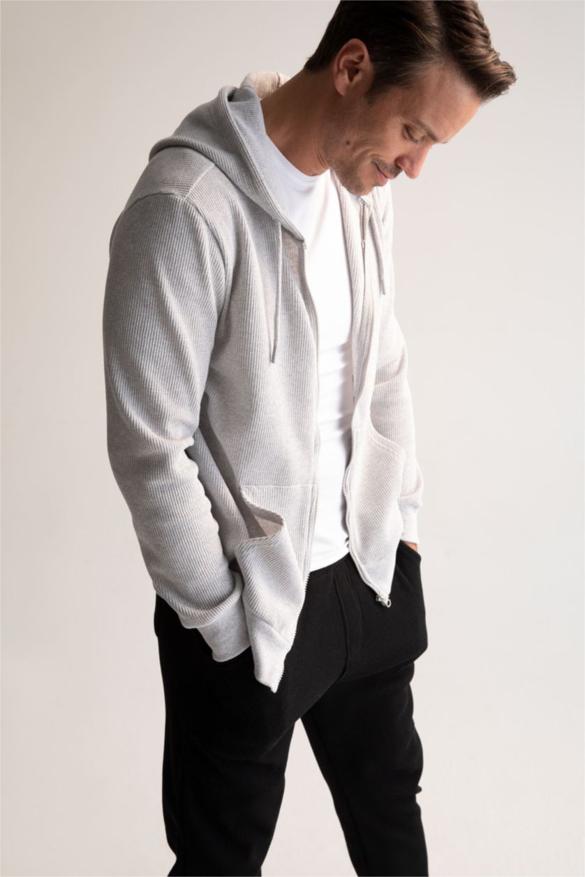 Erkek Açık Gri Melange Regular Fıt