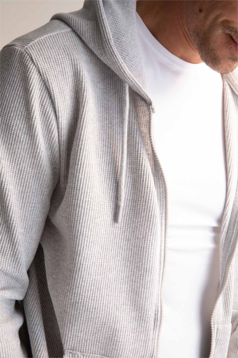 Erkek Açık Gri Melange Regular Fıt