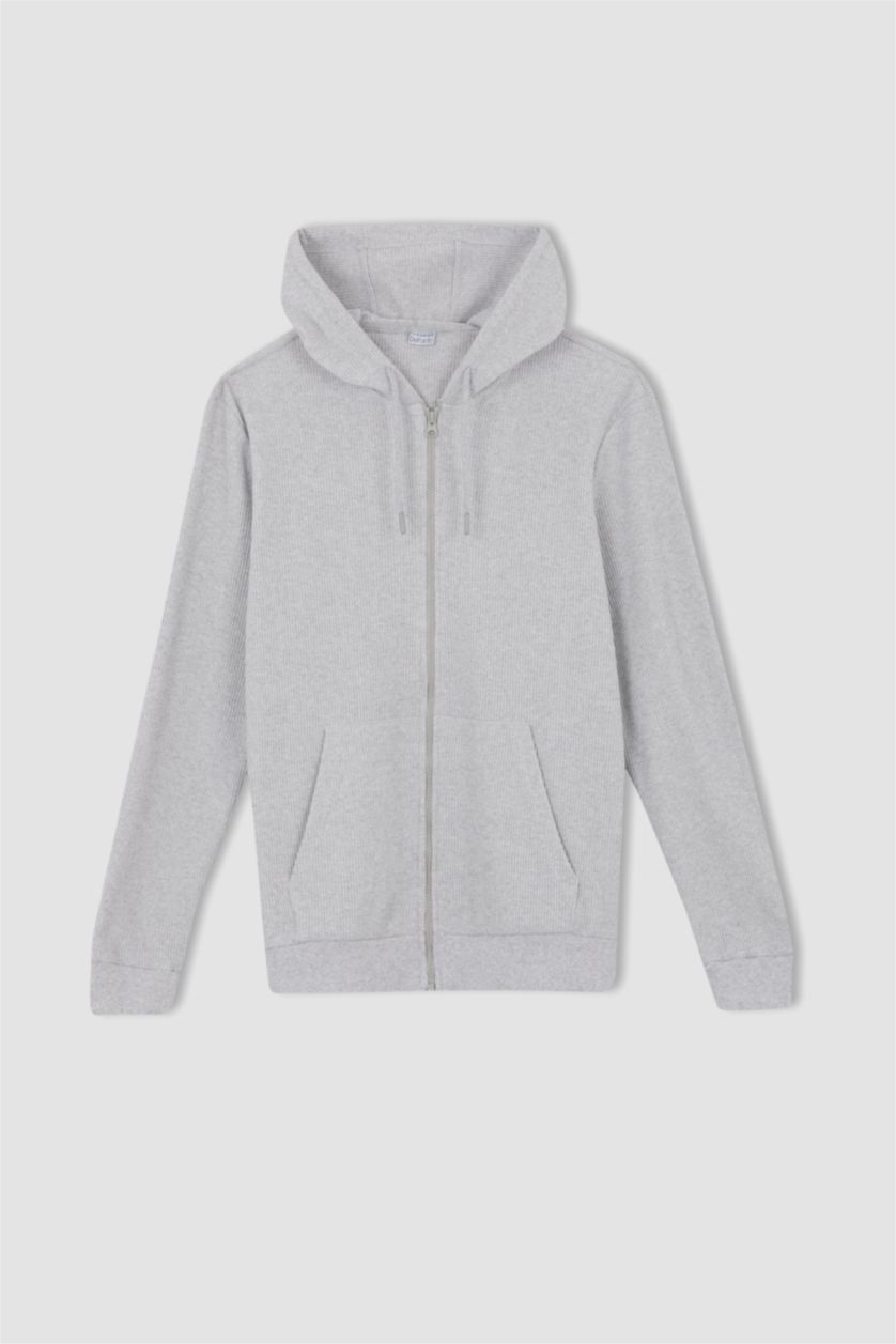 Erkek Açık Gri Melange Regular Fıt