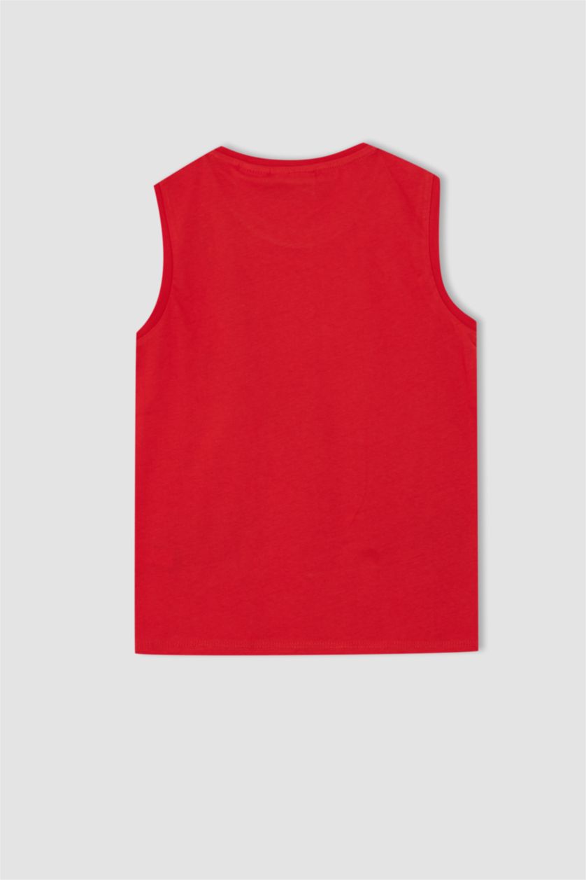 BOYS & TEENS Red تانك توب قصة عادية