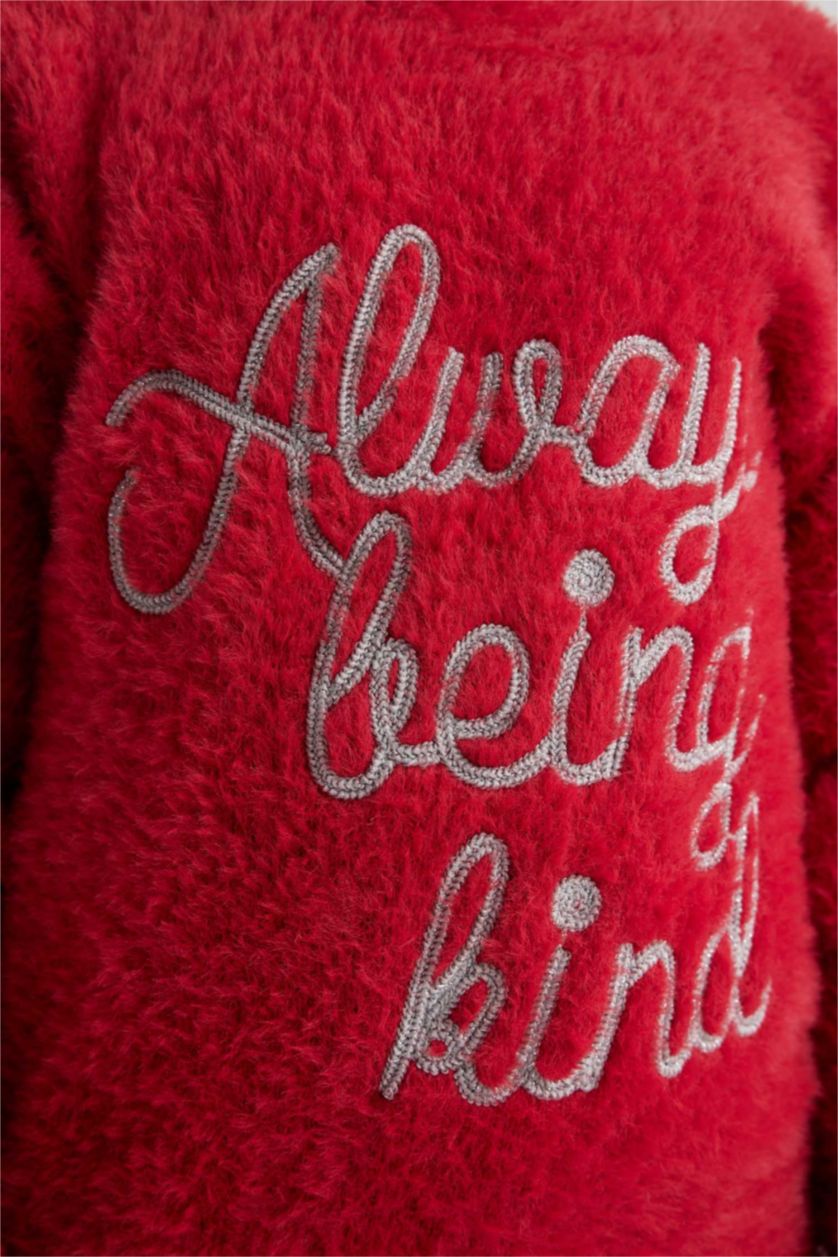 FILLES Rouge Pull Tricot Col rond Fille