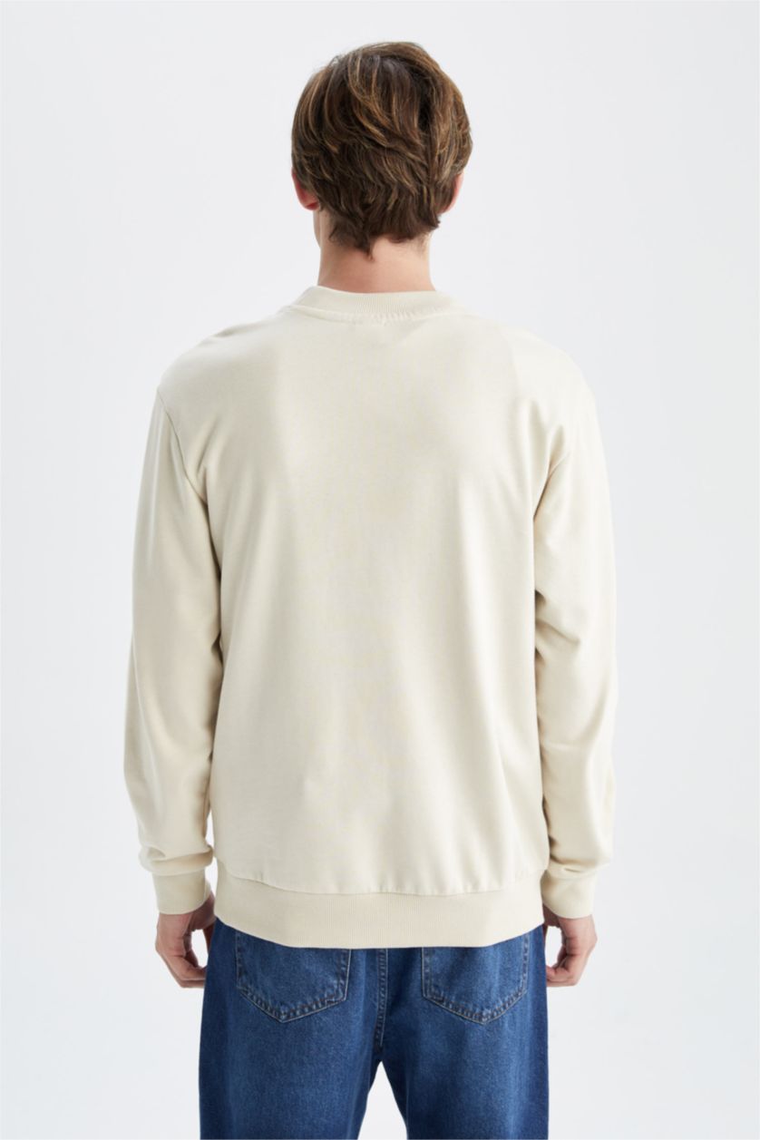 HOMME Beige Regular Fit Thin Sweatshirt Fabric Sweatshirt