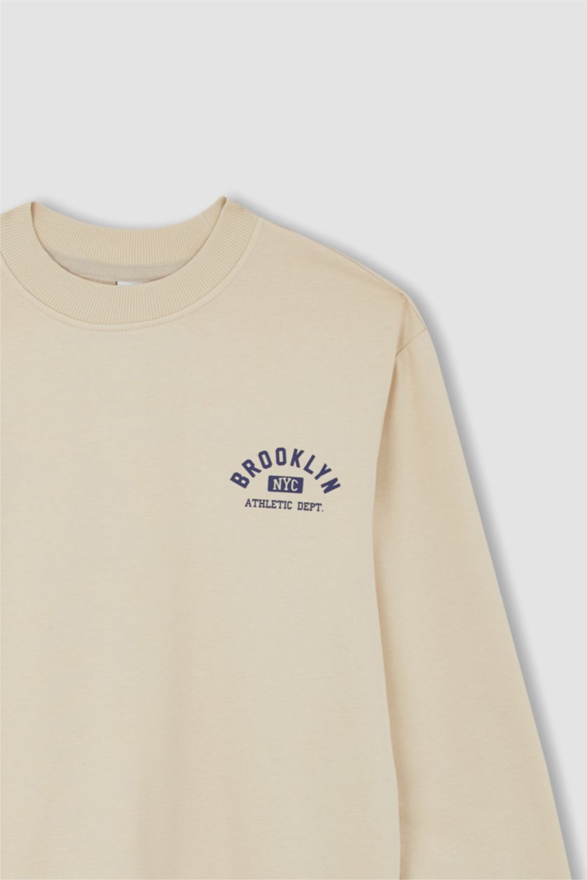 HOMME Beige Regular Fit Thin Sweatshirt Fabric Sweatshirt