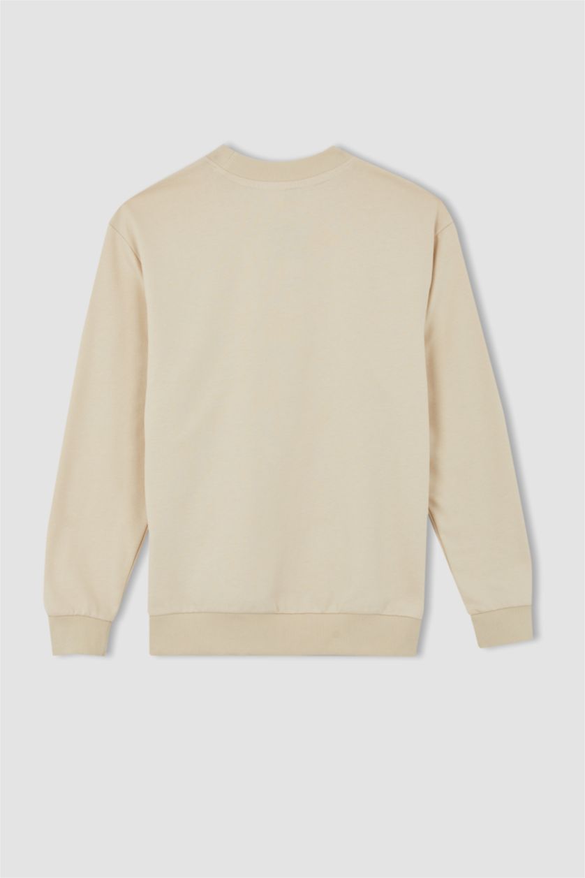 HOMME Beige Regular Fit Thin Sweatshirt Fabric Sweatshirt