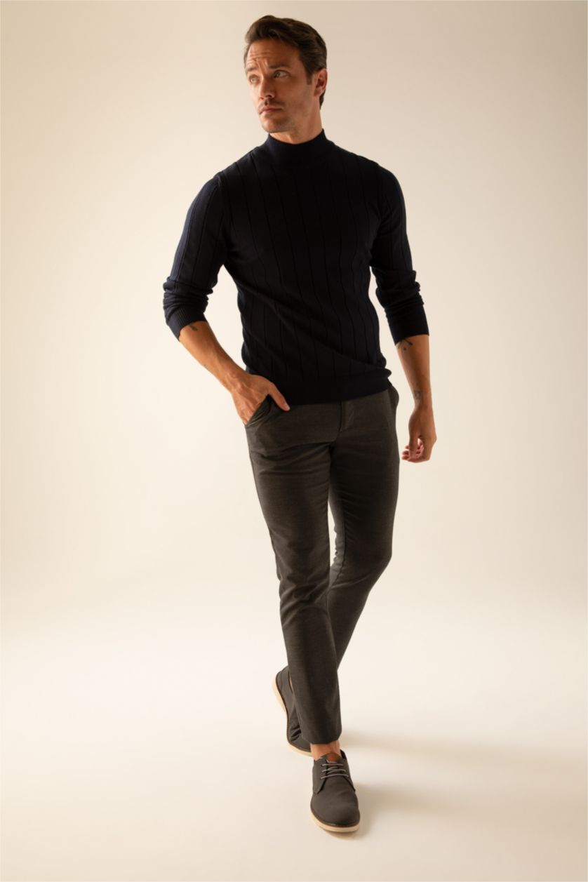 MAN NAVY Slim Fit Half Turtleneck Knitwear Pullover