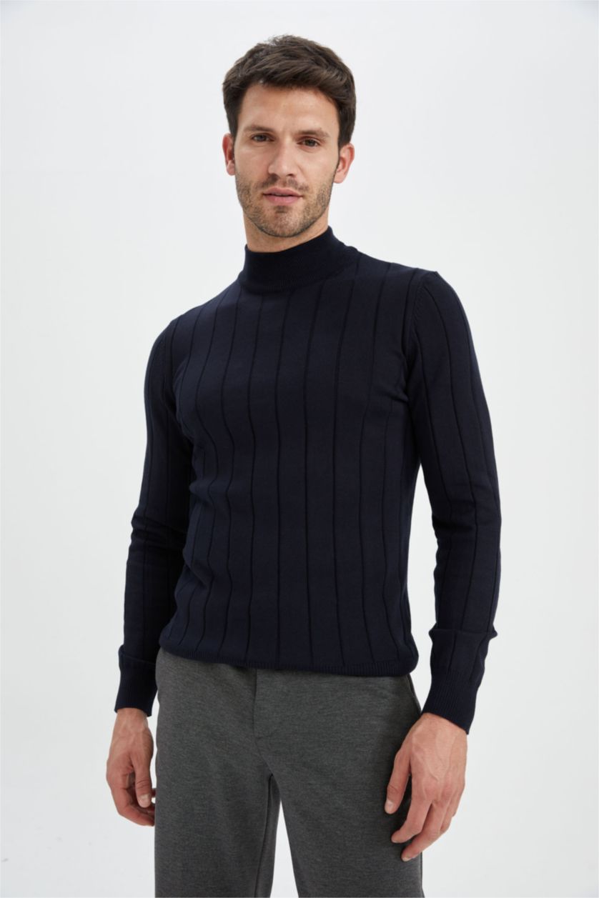 MAN NAVY Slim Fit Half Turtleneck Knitwear Pullover