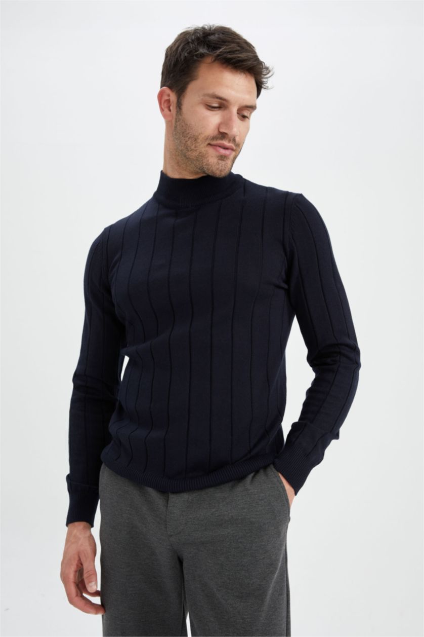 MAN NAVY Slim Fit Half Turtleneck Knitwear Pullover
