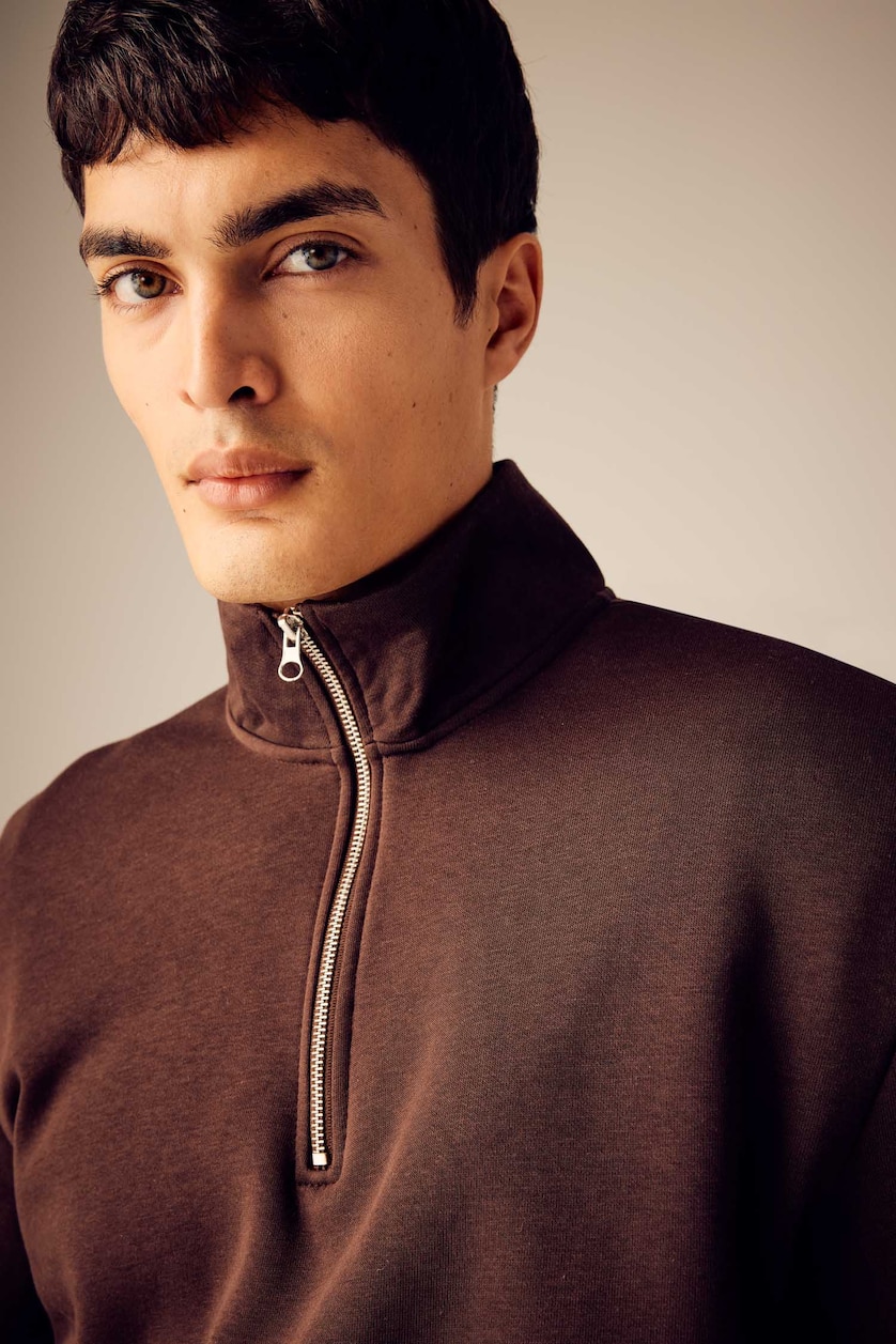 Erkek Kahve Comfort Fıt Sweatshirt