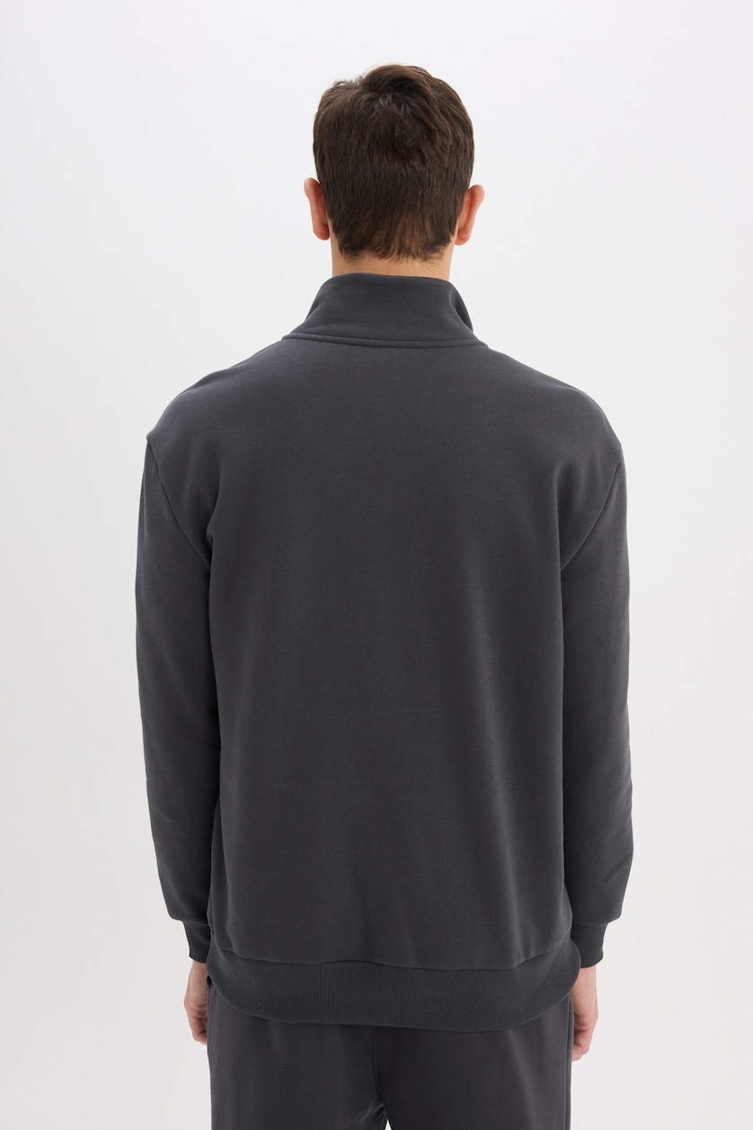 Erkek Antrasit Comfort Fıt Kalın Kumaş Sweatshirt