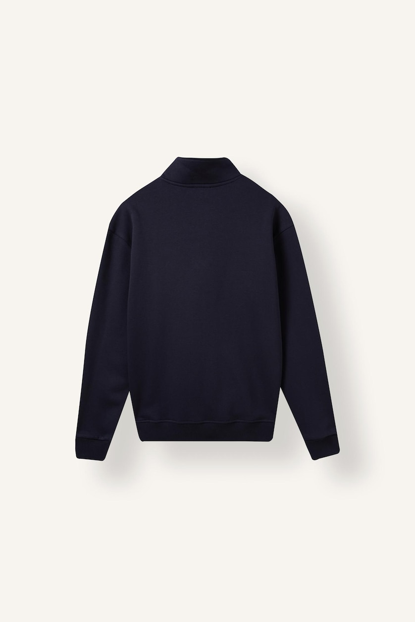 Erkek Lacivert Regular Fit Yarım Fermuarlı Basic Sweatshirt