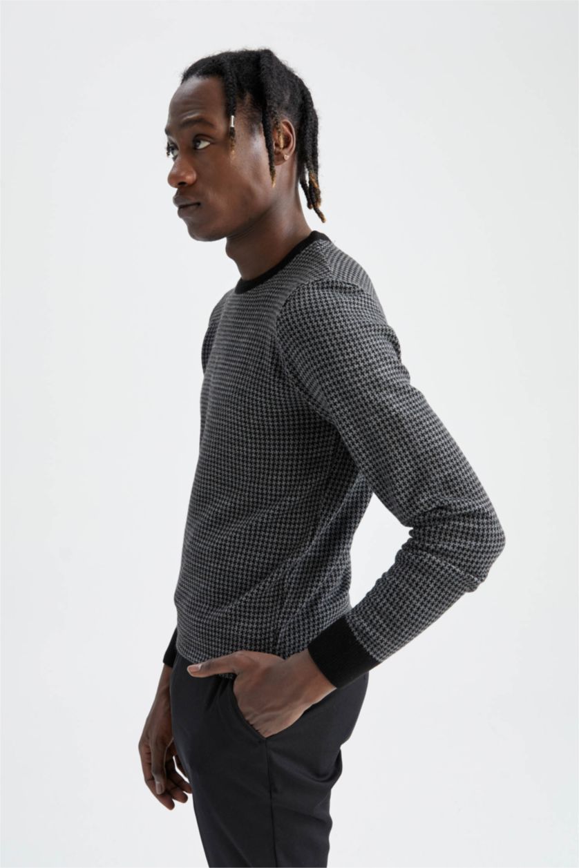 MAN Black Slim Fit Crew Neck Pullover