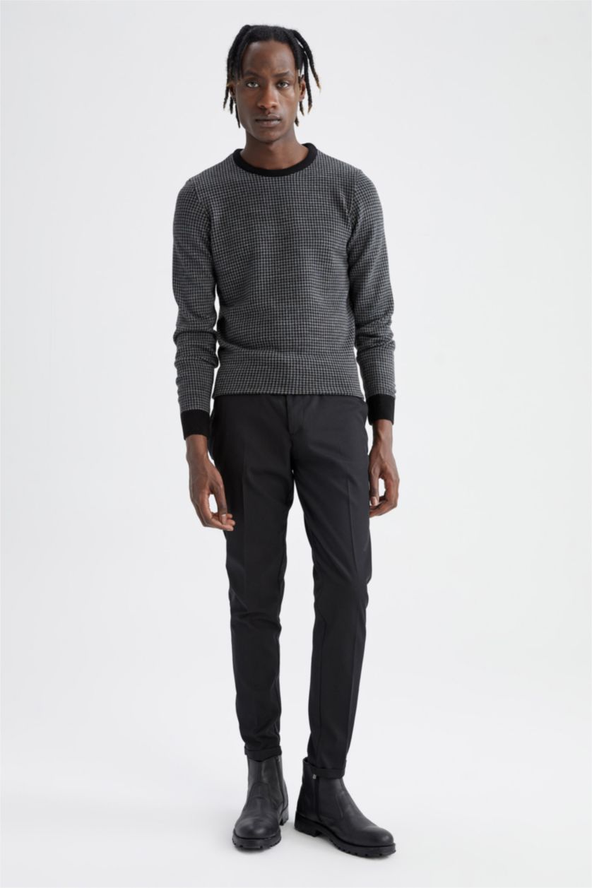 MAN Black Slim Fit Crew Neck Pullover