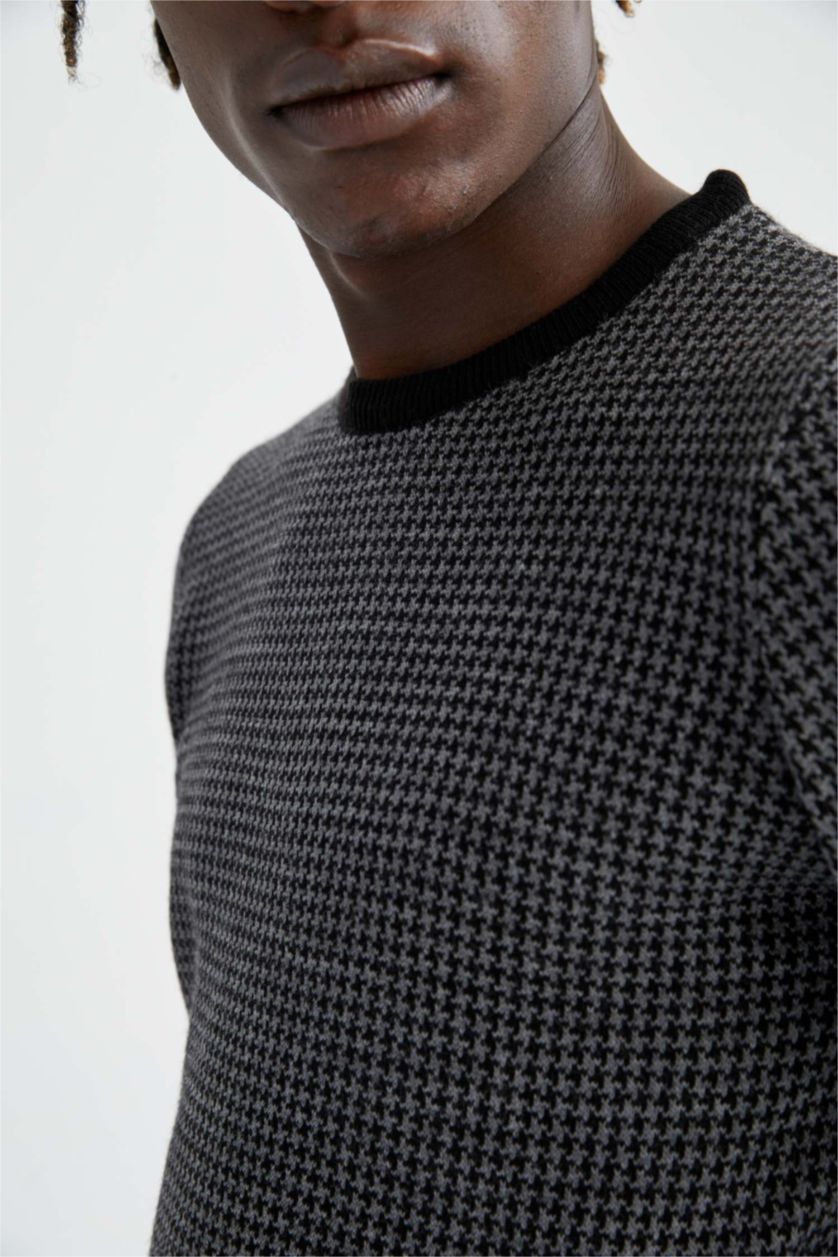 MAN Black Slim Fit Crew Neck Pullover