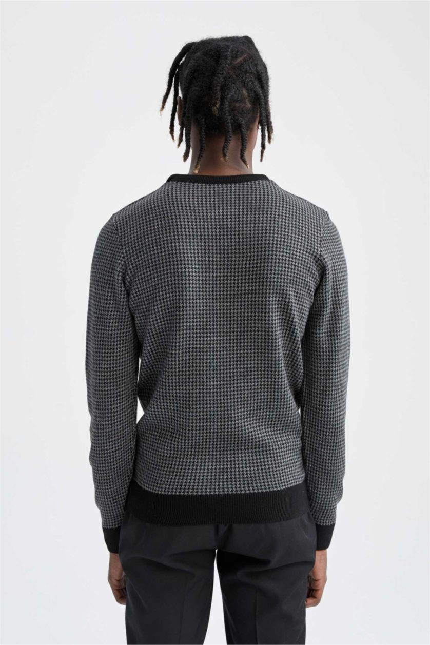 MAN Black Slim Fit Crew Neck Pullover