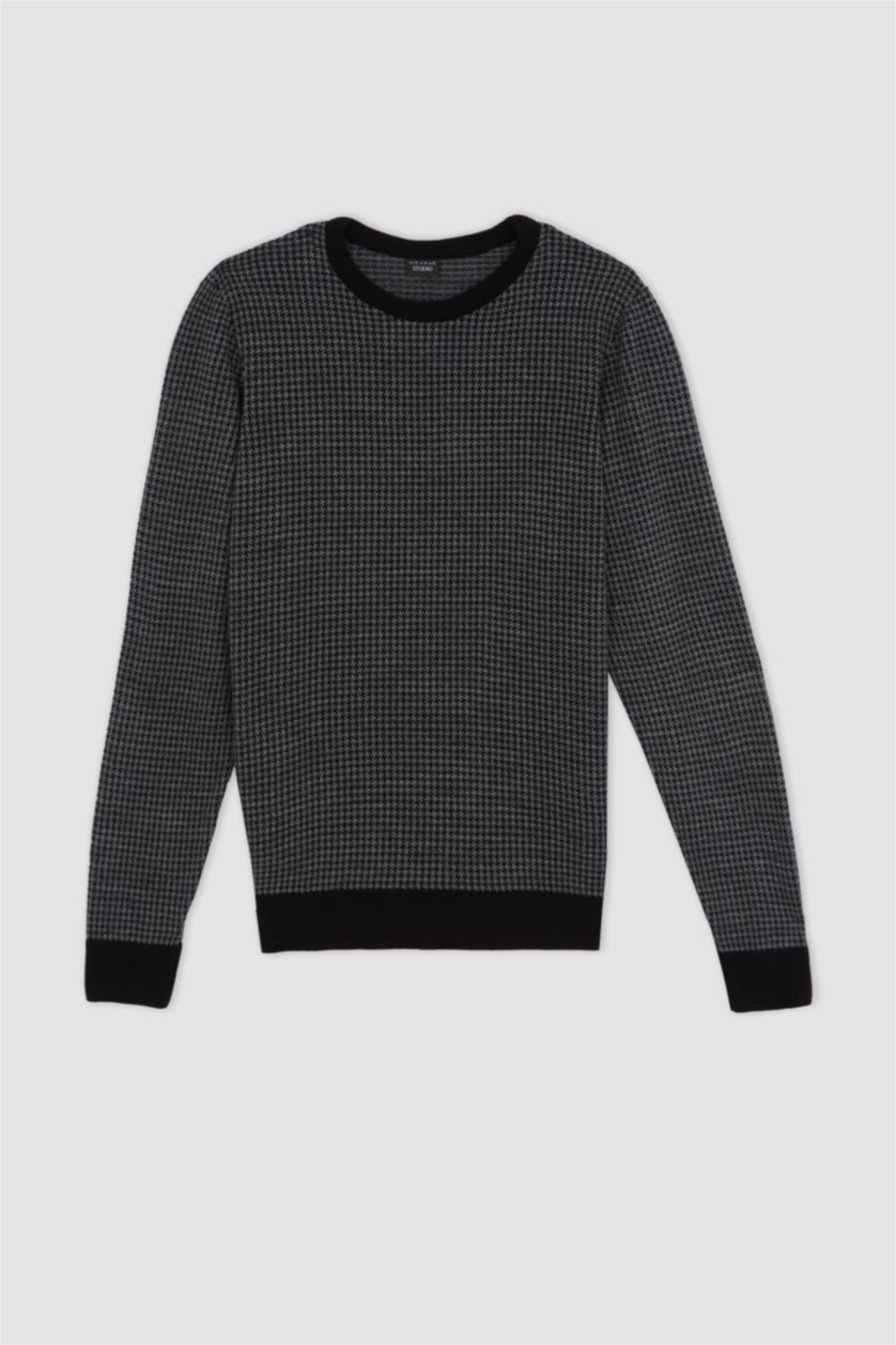 MAN Black Slim Fit Crew Neck Pullover