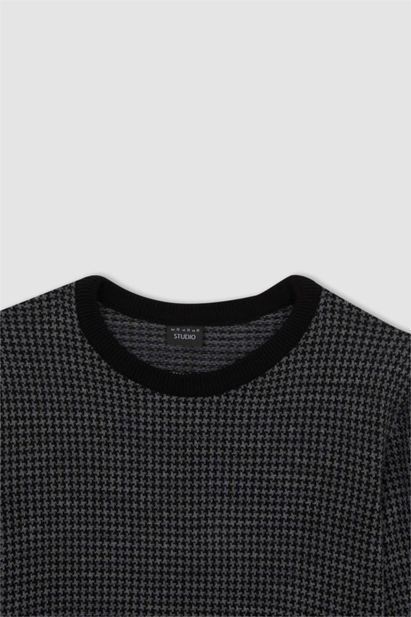 MAN Black Slim Fit Crew Neck Pullover