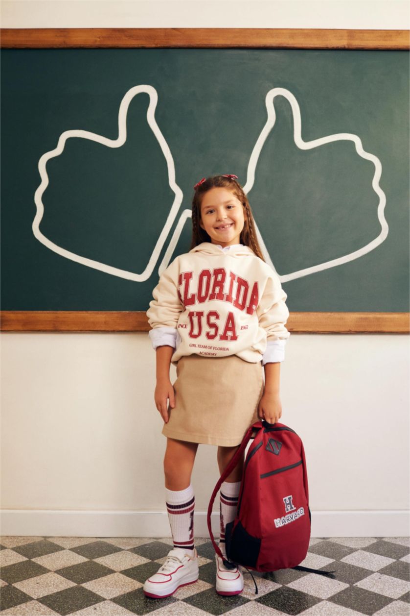 FILLES Beige Jupe-short en Twill Beige pour fille