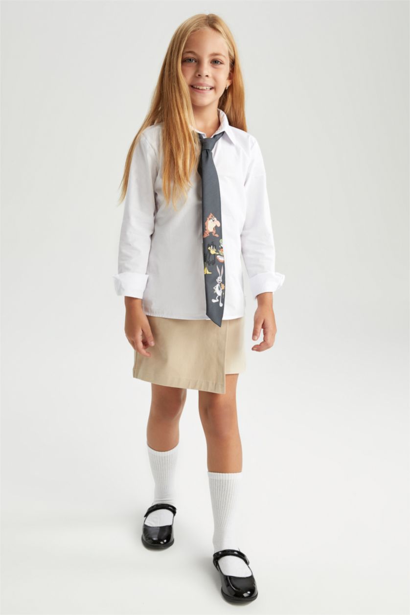 FILLES Beige Jupe-short en Twill Beige pour fille