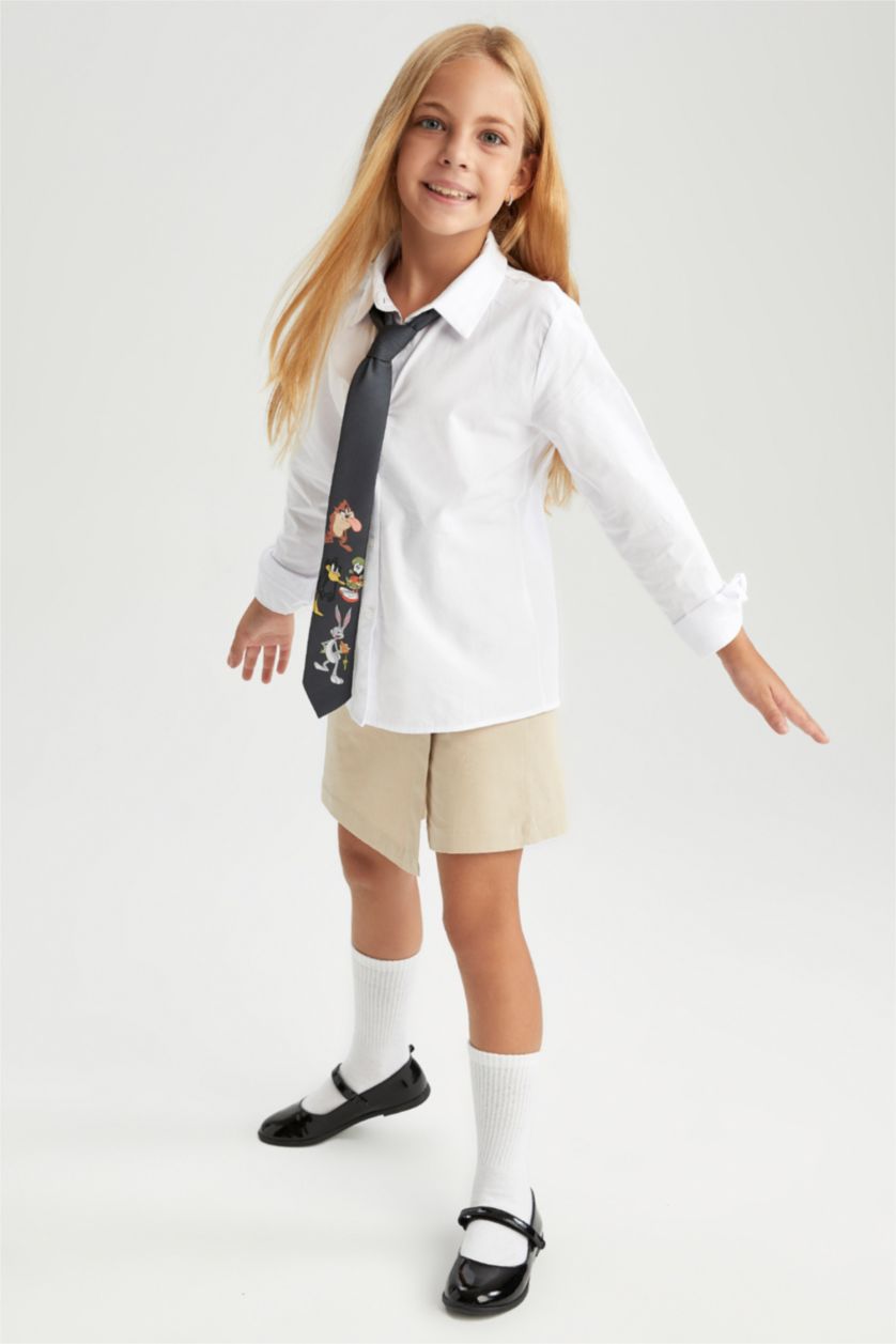 FILLES Beige Jupe-short en Twill Beige pour fille