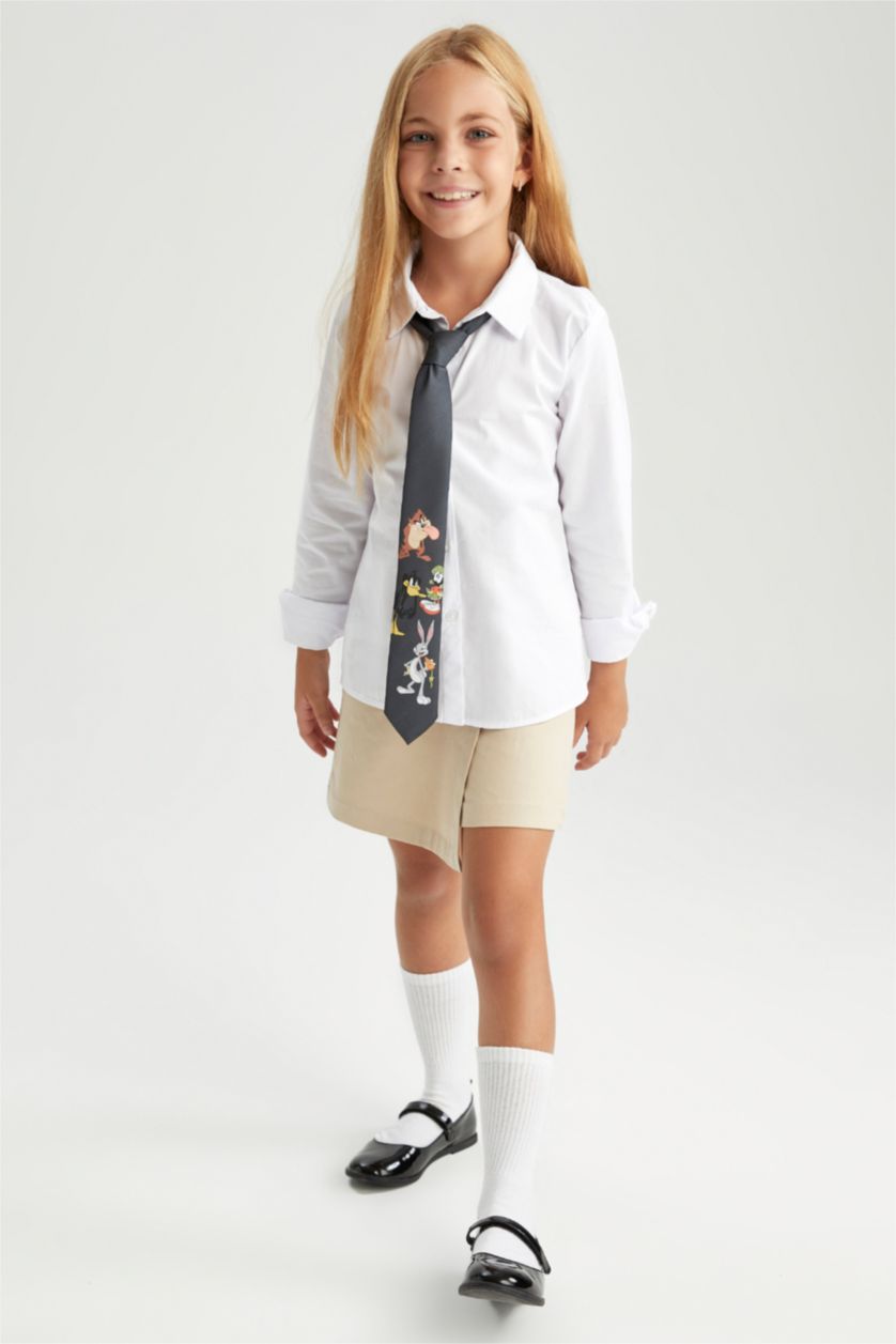 FILLES Beige Jupe-short en Twill Beige pour fille