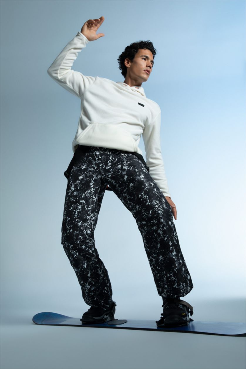 Erkek Siyah DeFactoFit Regular Fit Rüzgar ve Su Geçirmez Kayak Eşofman Altı