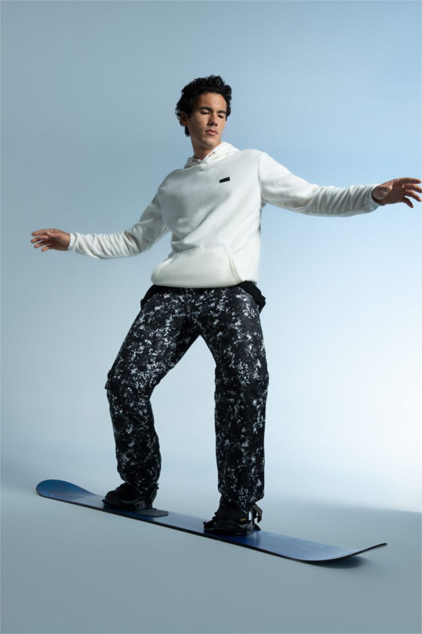 Erkek Siyah DeFactoFit Regular Fit Rüzgar ve Su Geçirmez Kayak Eşofman Altı