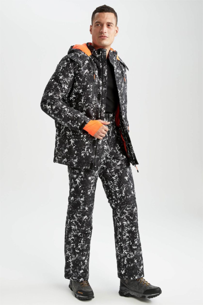 Erkek Siyah DeFactoFit Regular Fit Rüzgar ve Su Geçirmez Kayak Eşofman Altı