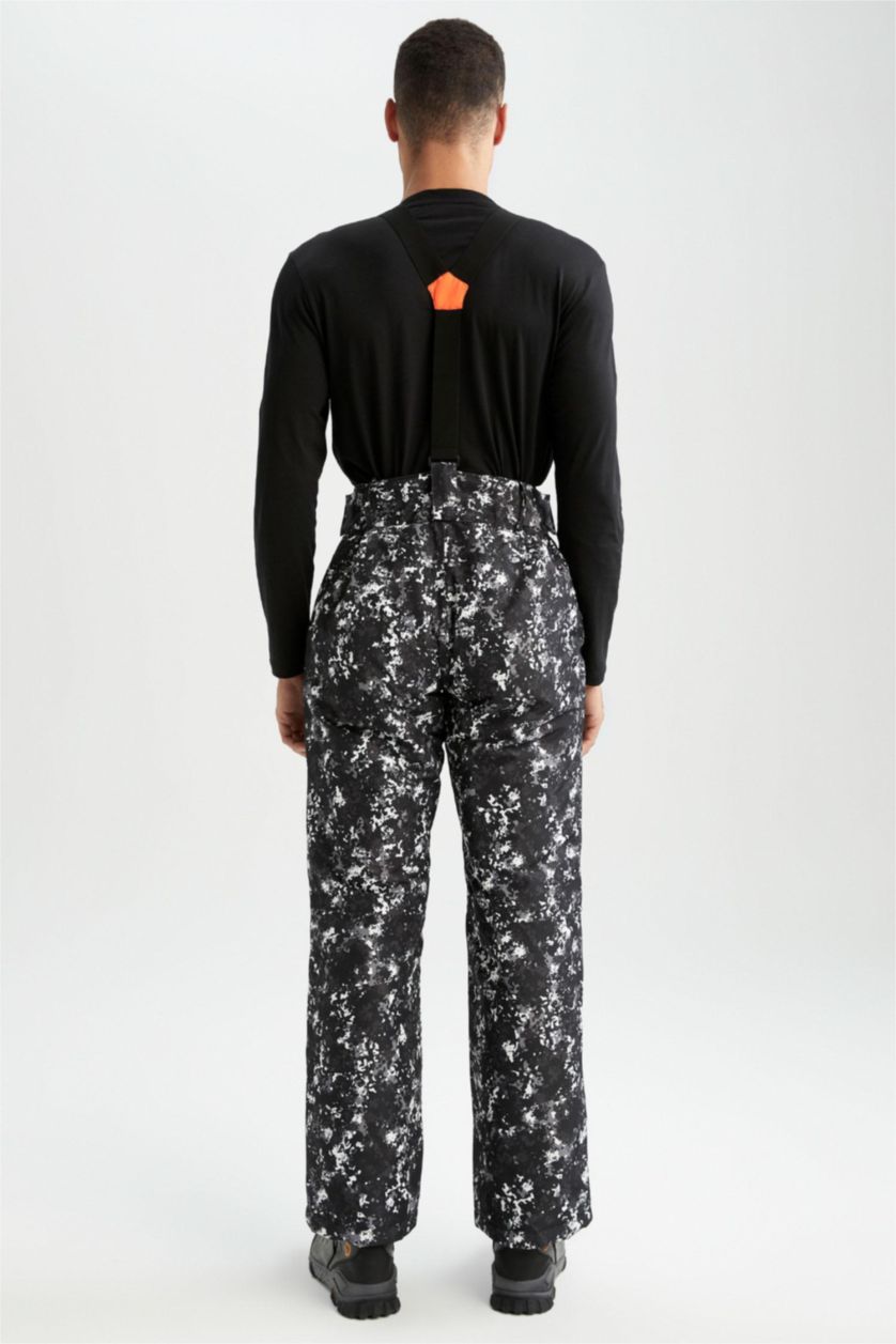 Erkek Siyah DeFactoFit Regular Fit Rüzgar ve Su Geçirmez Kayak Eşofman Altı